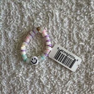 Little Words Project Colorful Beaded Ring with Smiley Charm